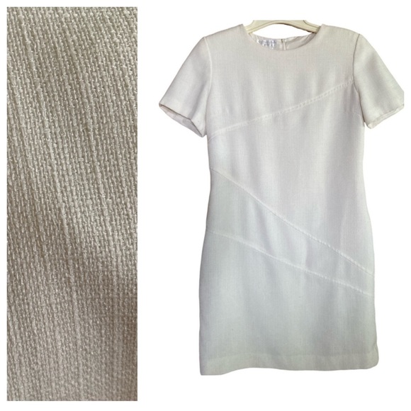 2/$30 Vintage Worthington Petite 4P Shift Mini Dress 80’s Angle Stitching - Picture 1 of 11